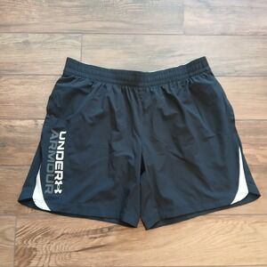 Under Armour Shorts Mens XXL 2XL Black Elevated Woven Graphic Running 1373727‎ *